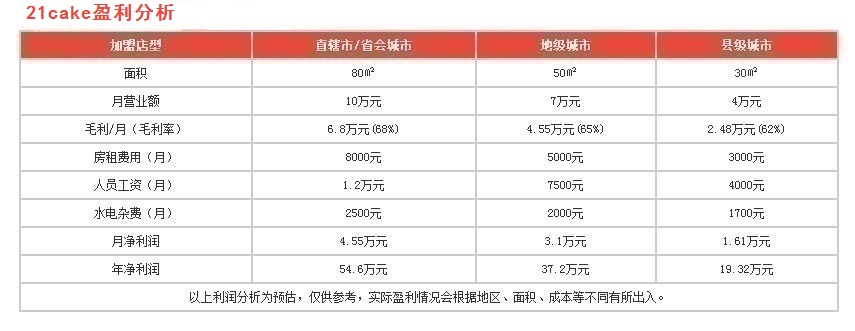 21cake盈利分析